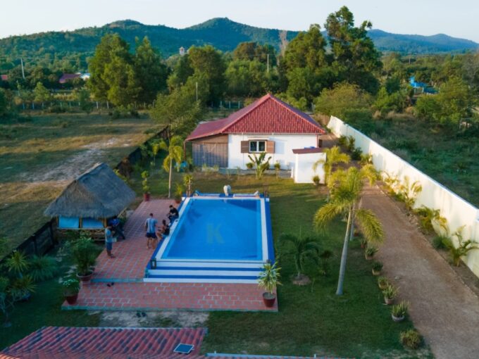 European-Style Home with Mountain Views and Swimming Pool for Sale in Kep