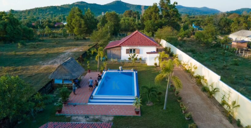 European-Style Home with Mountain Views and Swimming Pool for Sale in Kep